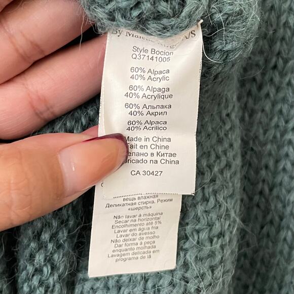 By Malene Birger Sweater Womens Medium Blue Alpaca Double Breasted Knit Preppy - Picture 12 of 13